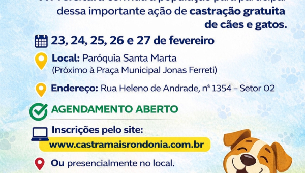 AÇÃO DO CASTRA MAIS RONDÔNIA LEVA ATENDIMENTO GRATUITO DE CASTRAÇÃO ANIMAL A BURITIS