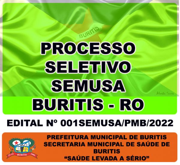 (SEMUSA): Prefeitura de Buritis lança processo seletivo para área da Saúde